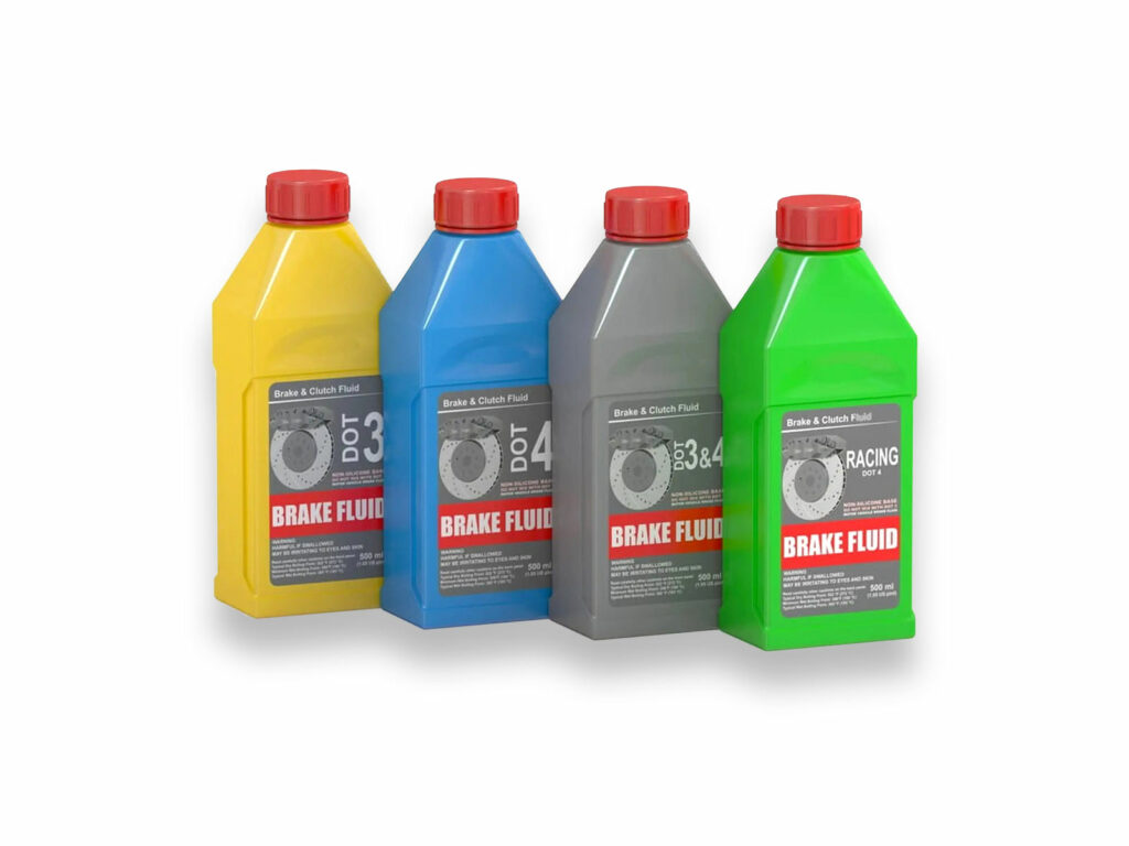 4 bidons de liquide de freins